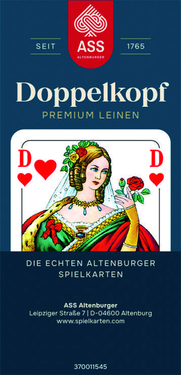 Doppelkopf Leinen, französisches Bild in Faltschachtel