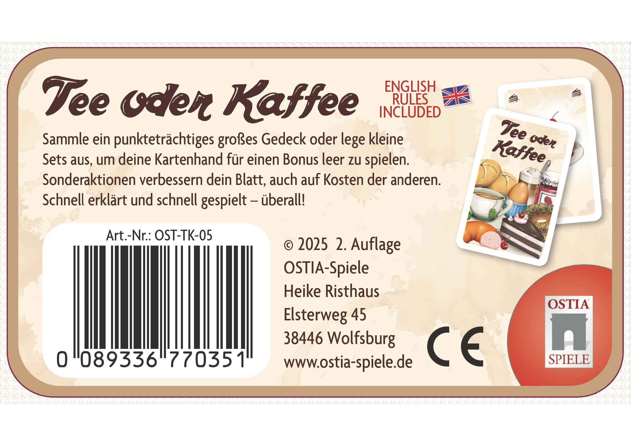 Tee oder Kaffee ( neue Auflage)