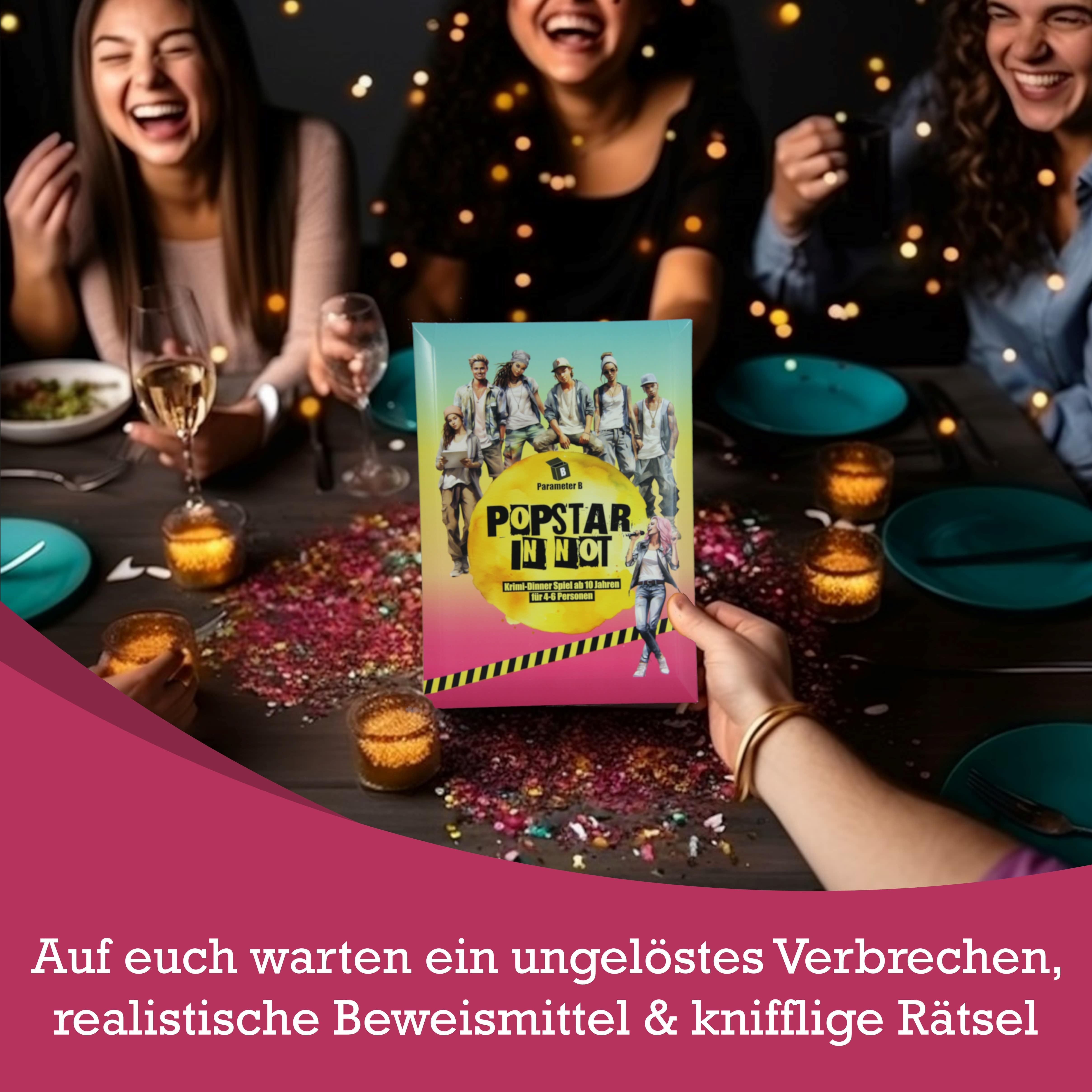Popstar in Not - Krimi-Dinner Spiel für 4 Personen