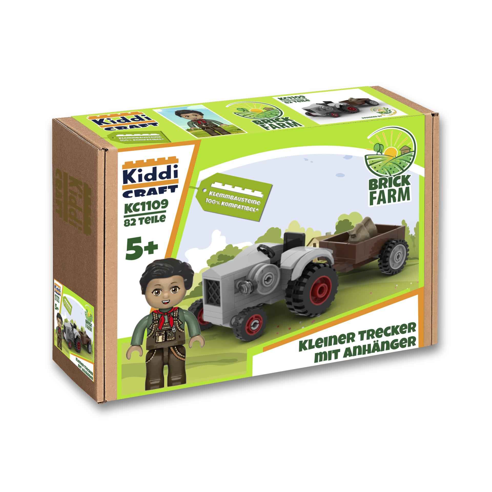 Brickfarm Kleiner Trecker mit Anhänger