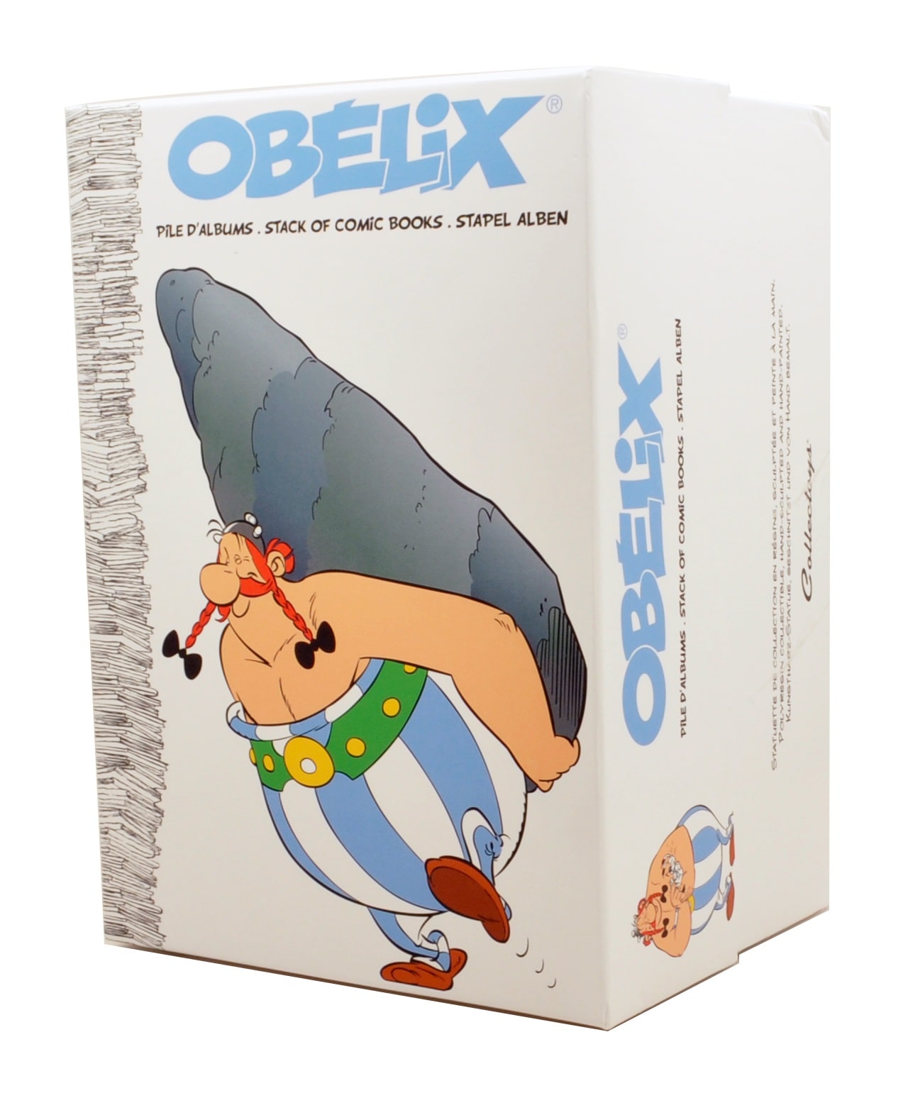 Obelix trägt Bücherstapel
