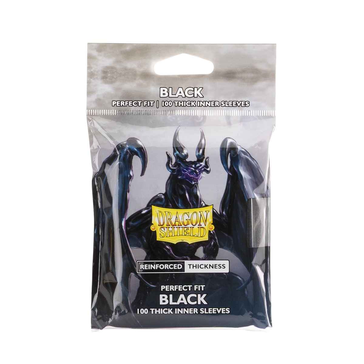 Dragon Shield: Perfect Fit Inner Sleeves – Thick Inner (100)– Black – Standard Size