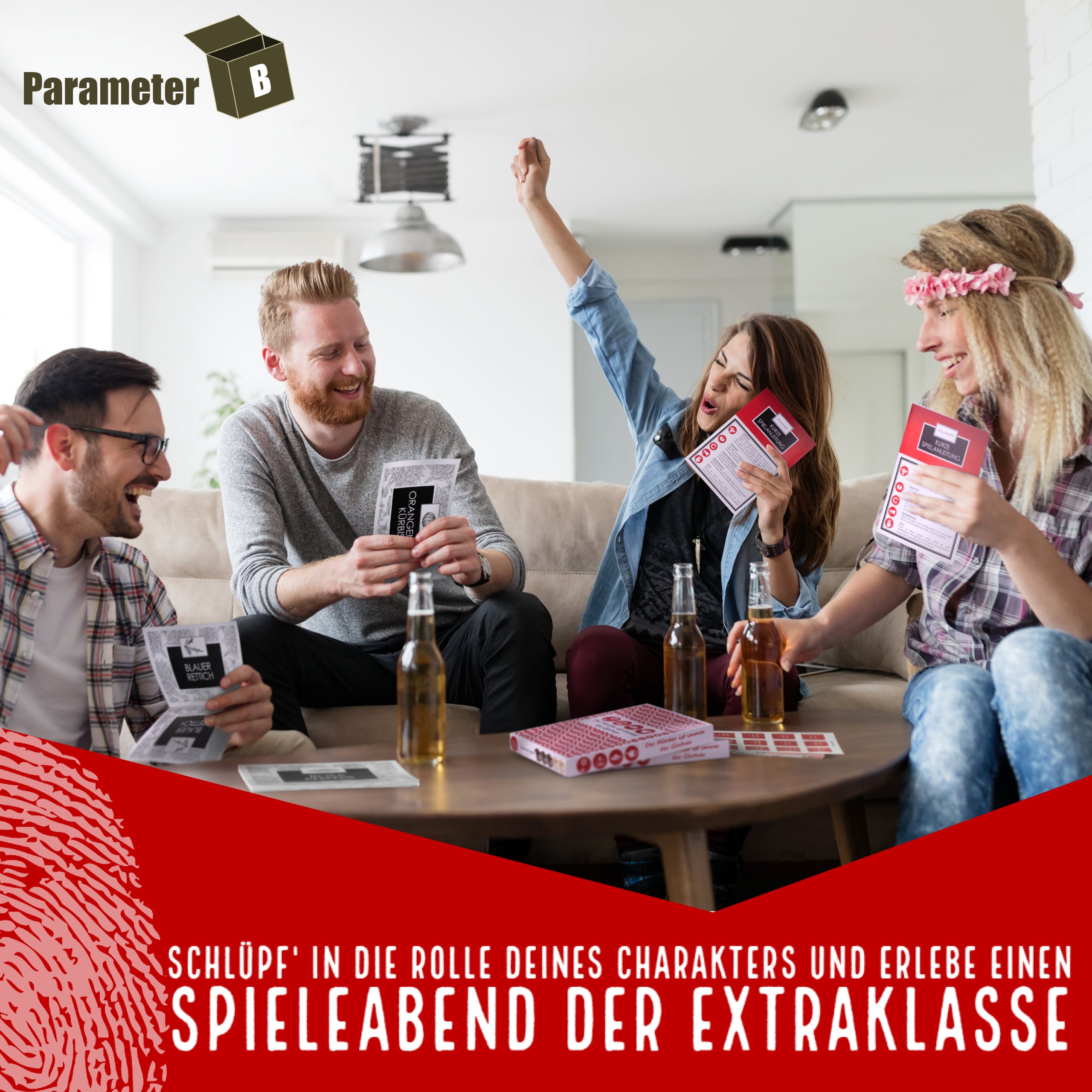 Der Mörder ist immer der Gärtner – Krimi-Dinner Spiel für 4 Personen