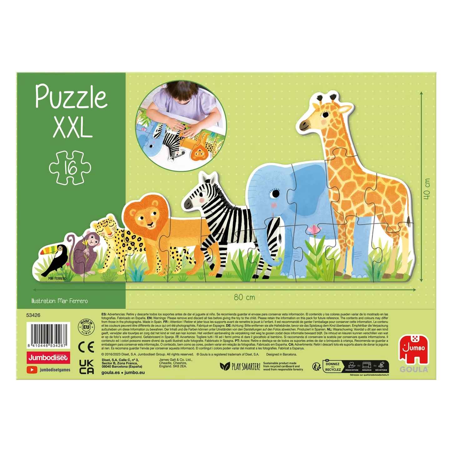 Puzzle: XXL-Puzzle Dschungel, von klein bis groß (16 Teile)
