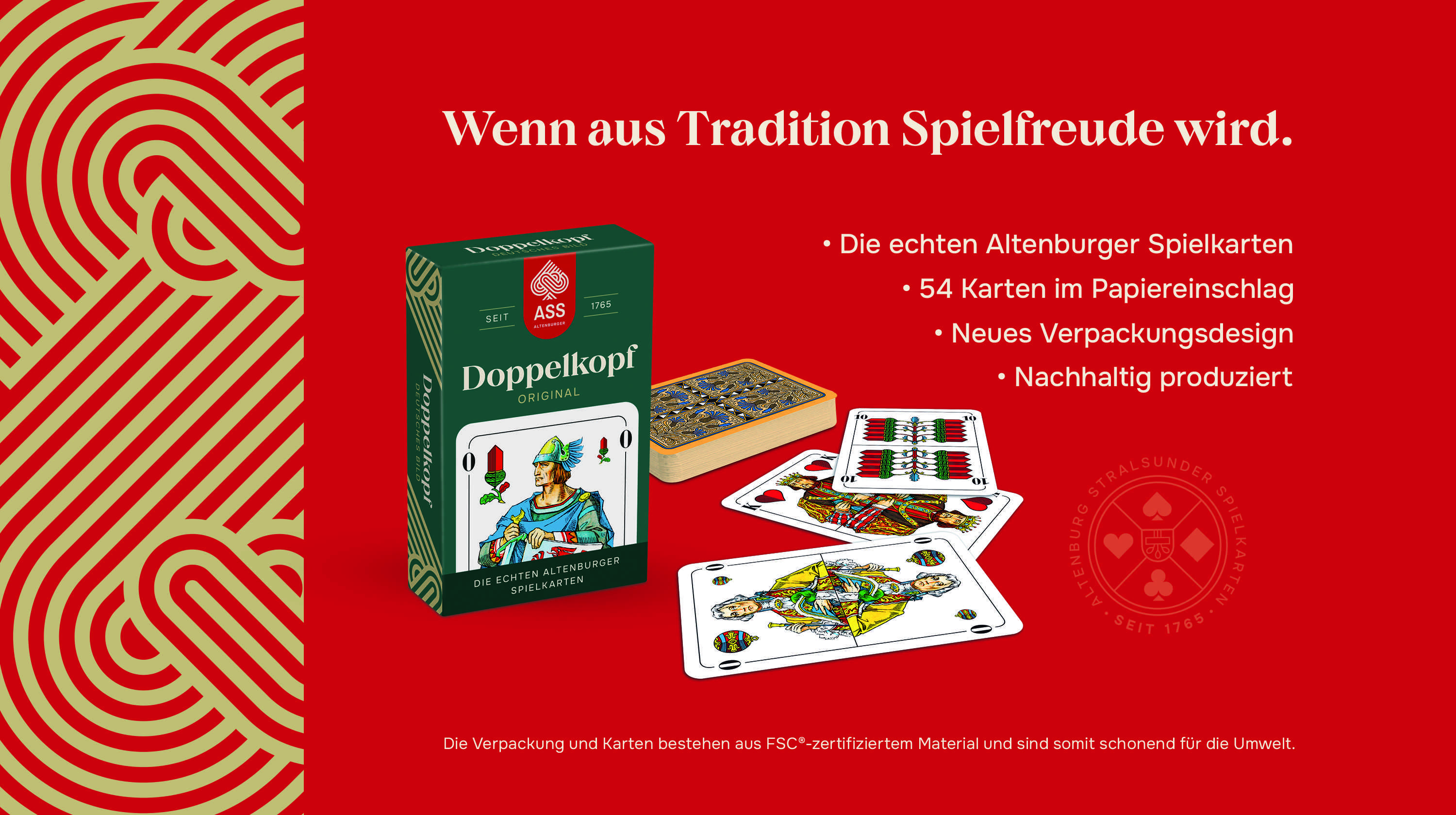 Doppelkopf, deutsches Bild in Faltschachtel