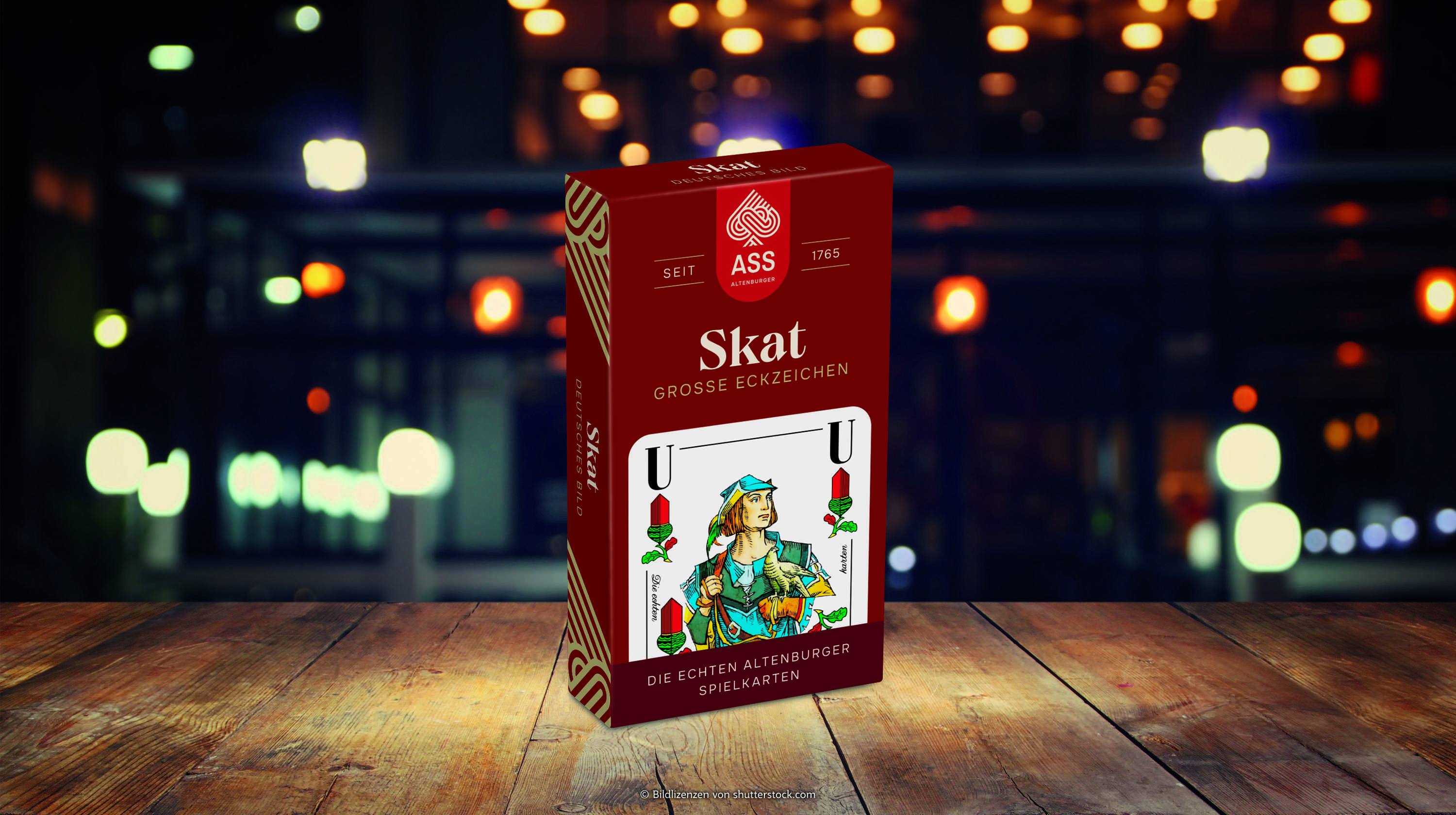 Skat, große Eckzeichen, deutsches Bild (plastikfrei im Spiel)