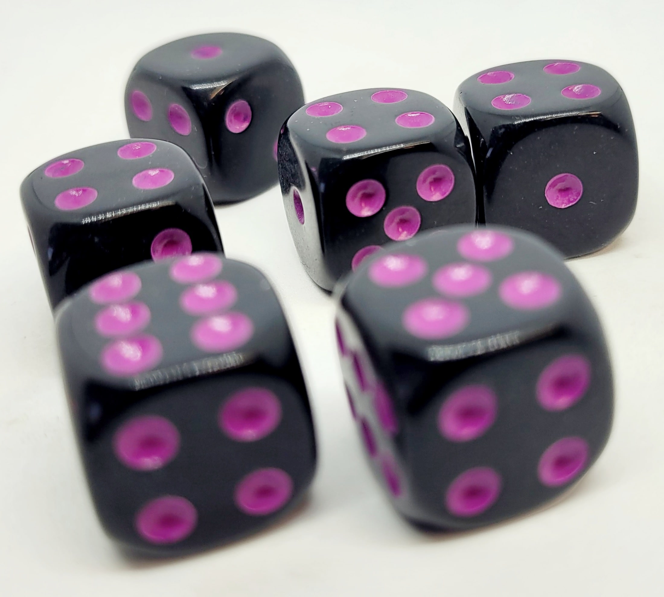 Würfelset D6: Opaque/Neon Purple (12)