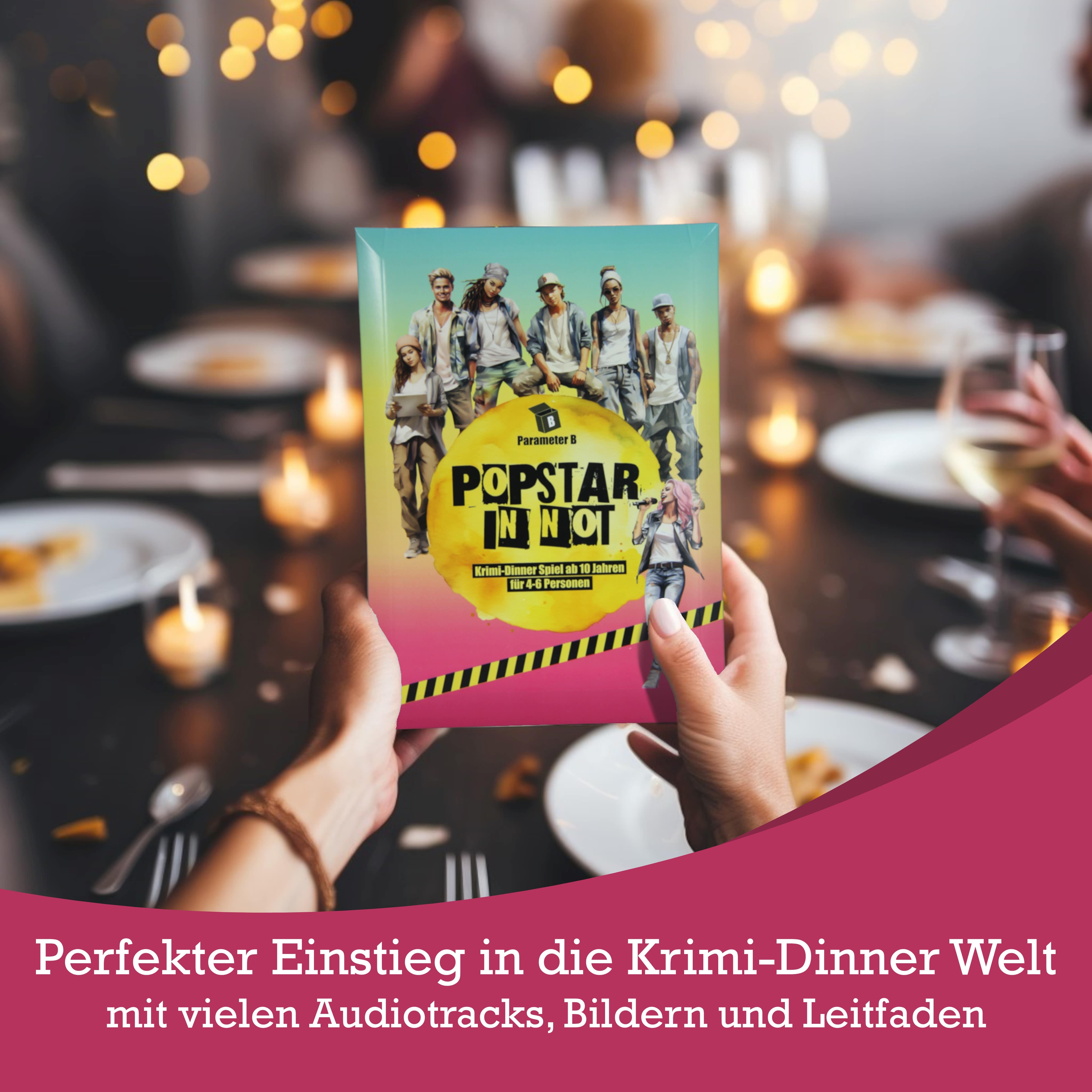 Popstar in Not - Krimi-Dinner Spiel für 4 Personen