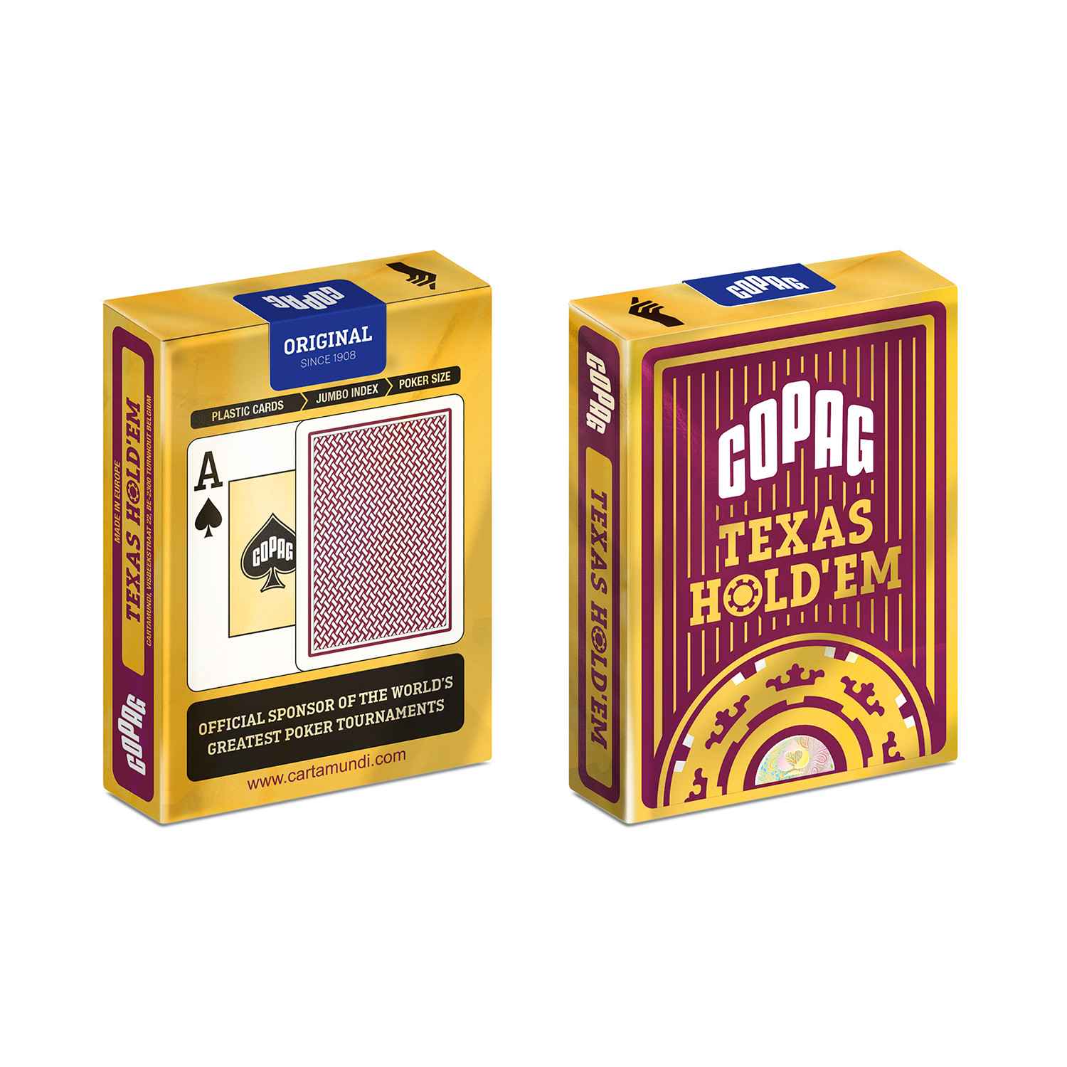 COPAG Texas Hold'em GOLD - Jumbo Face - 2 index - Red