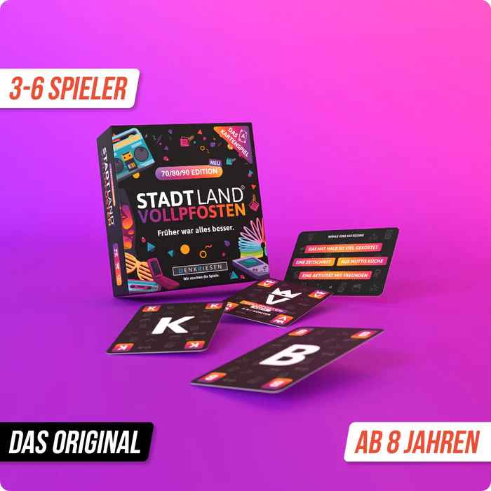 Stadt Land Vollpfosten 70/80/90 Edition – Früher war alles besser. Das Kartenspiel