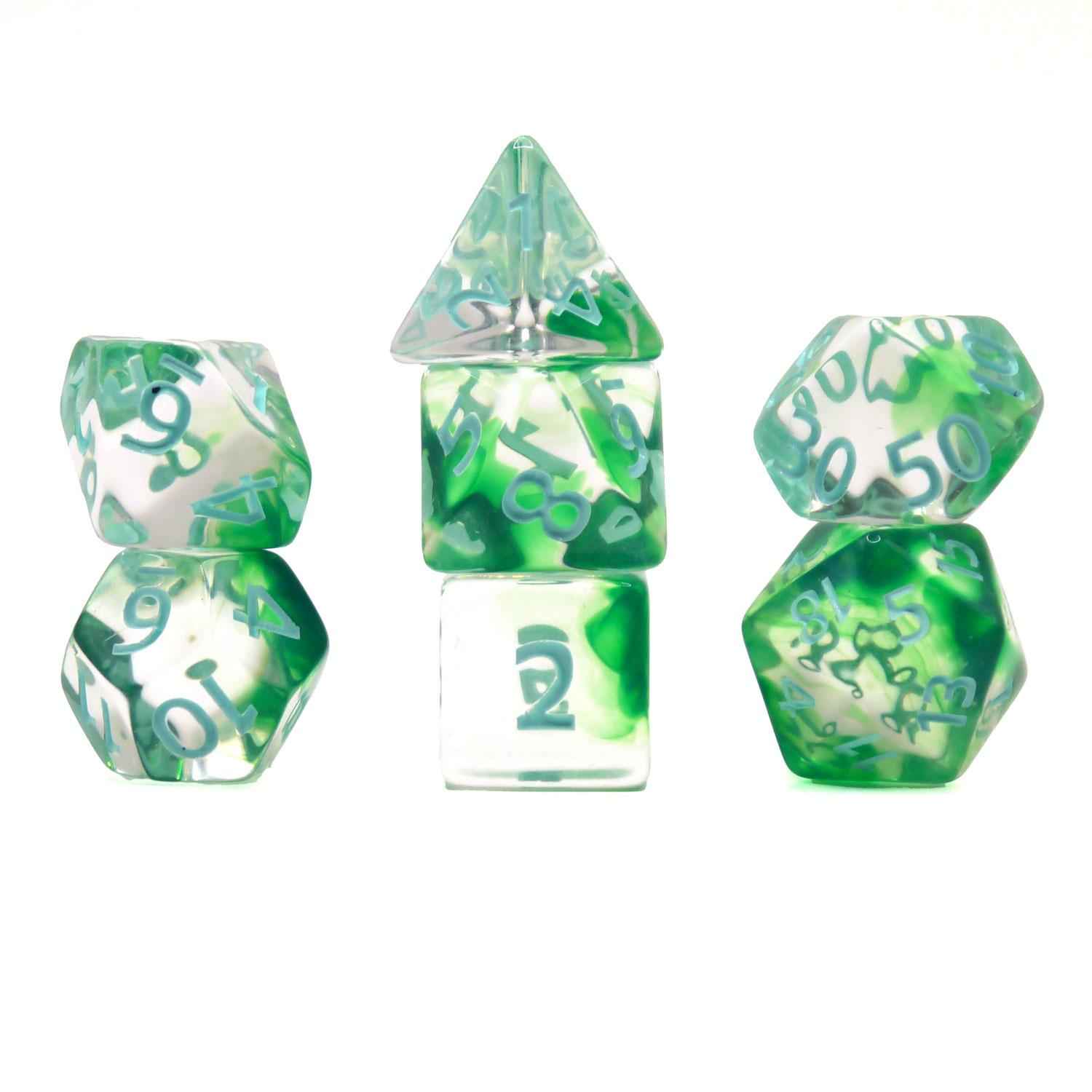 Würfelset Transparent: Nebula Bamboo (7)