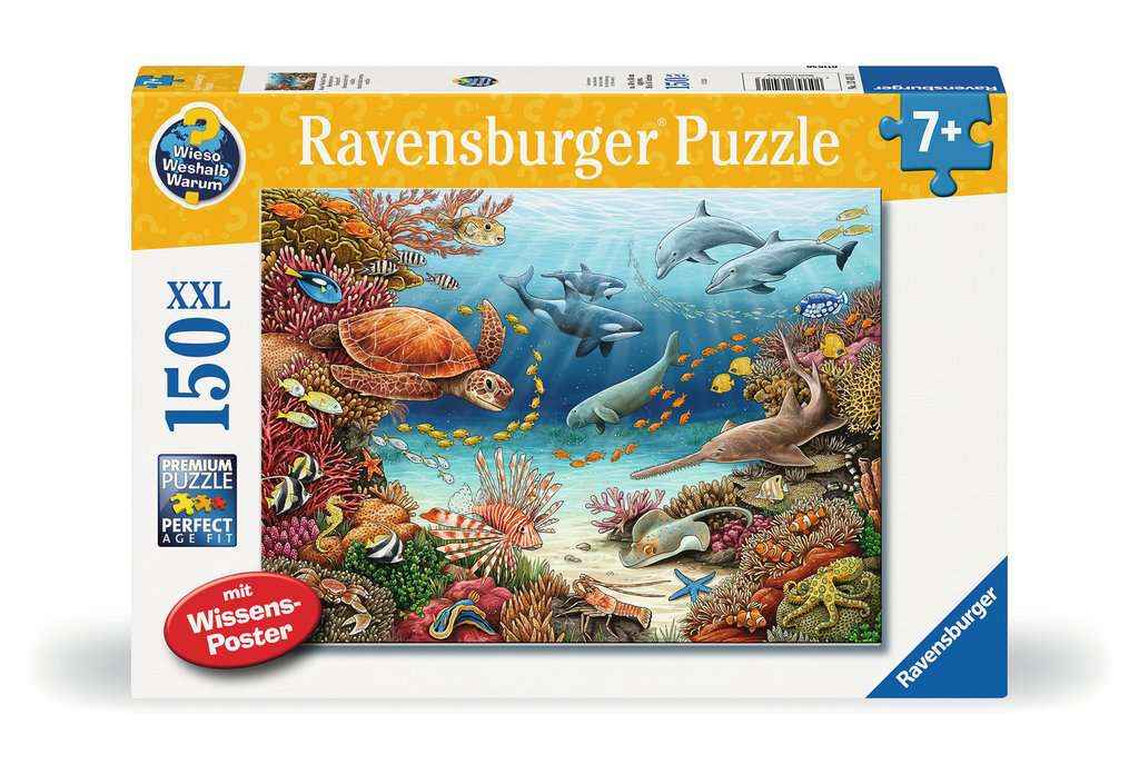 Puzzle: Wieso? Weshalb? Warum? Meerestiere am Korallenriff  (150Teile)