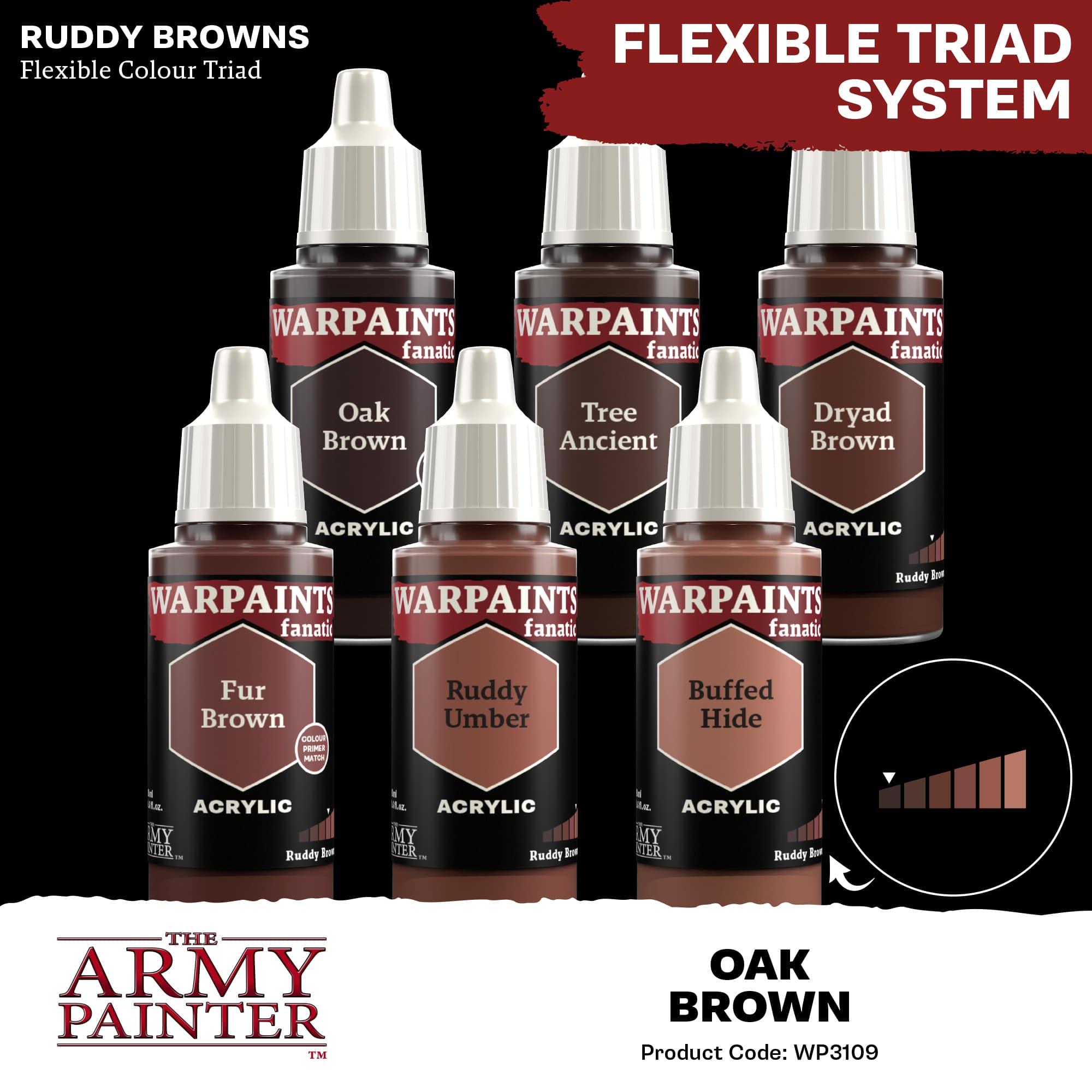 Army Painter Warpaints Fanatic: Oak Brown (6)