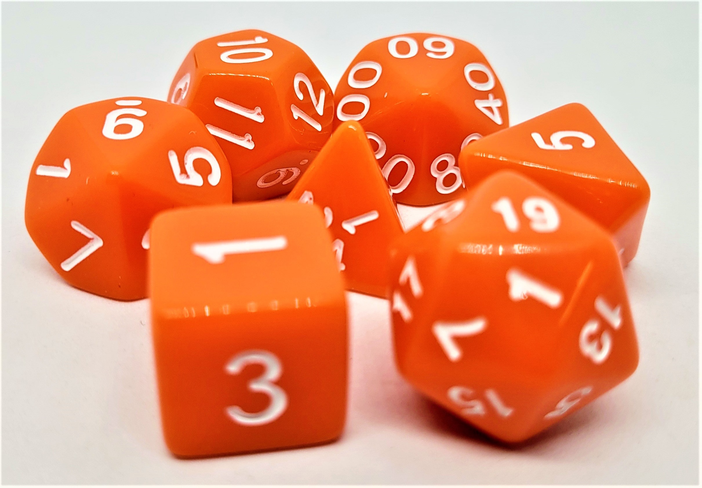 Würfelset Opaque: Orange/White  (7)