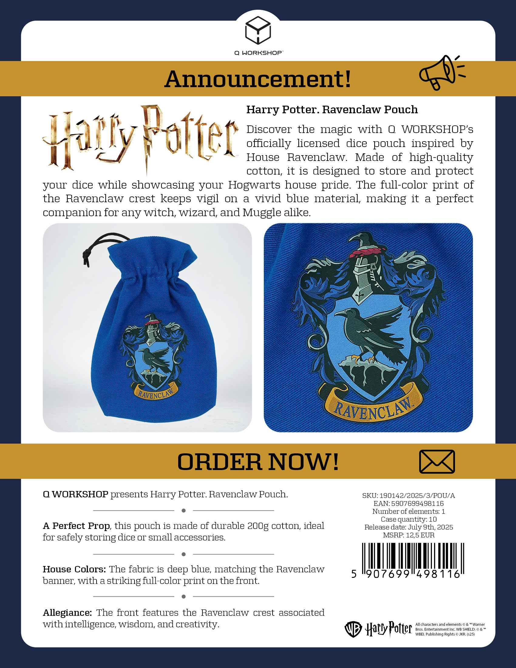 Harry Potter: Ravenclaw Dice Pouch