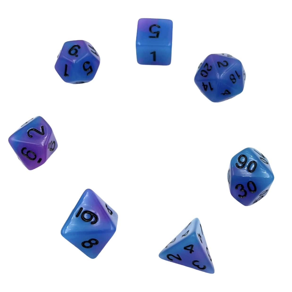 Würfelset Glow-Swirl: Blueberry (7)