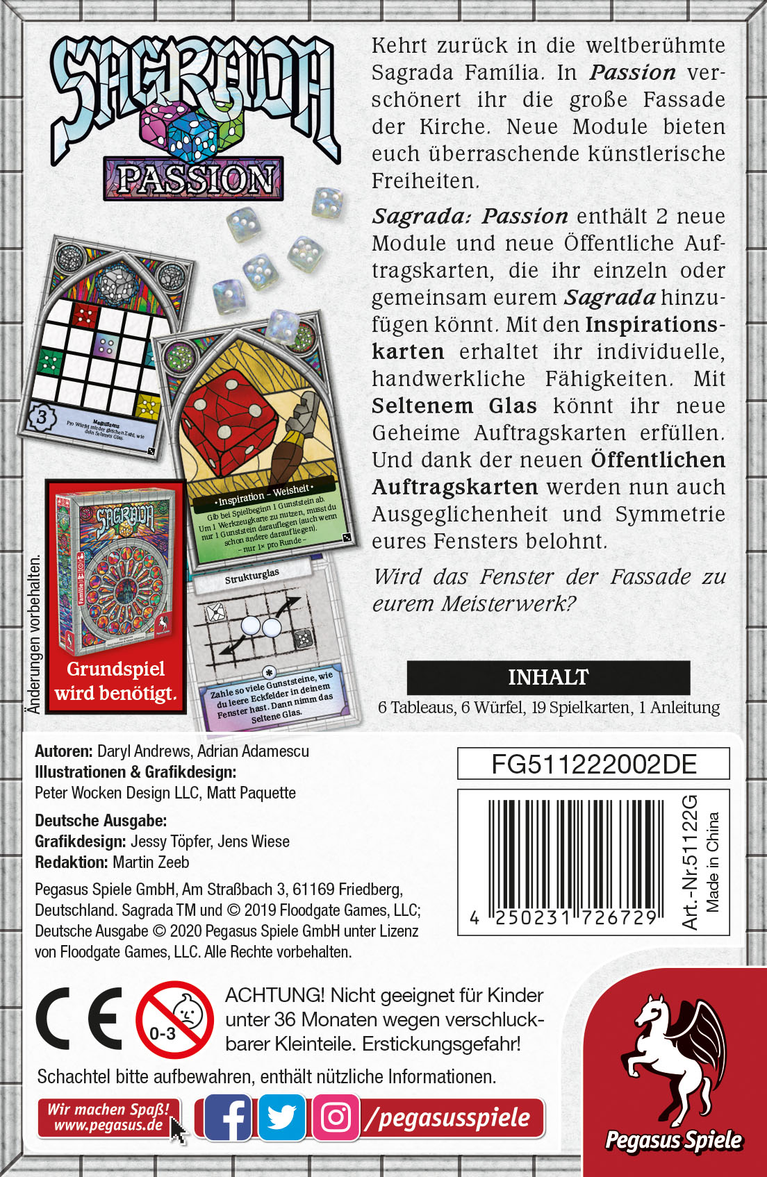 Sagrada: Passion [Erweiterung]