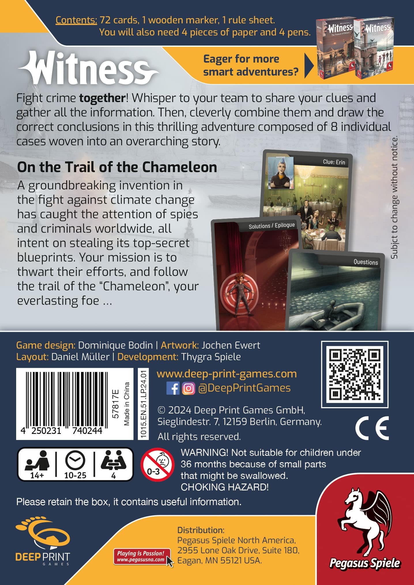 Witness – On the Trail of the Chameleon (Deep Print Games) (English Edition)