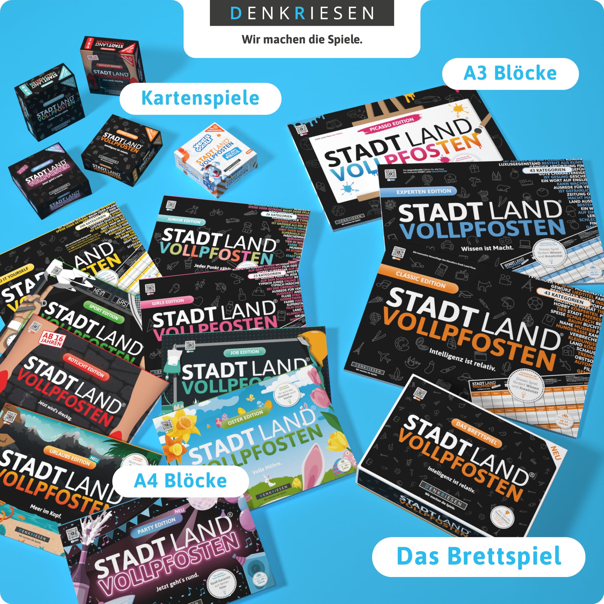 STADT LAND VOLLPFOSTEN – CLASSIC EDITION - Intelligenz ist relativ. (DinA4-Format)