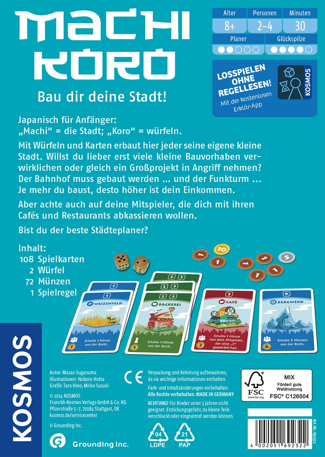 Machi Koro – Bau dir deine Stadt! *Nominiert Spiel des Jahres 2015*