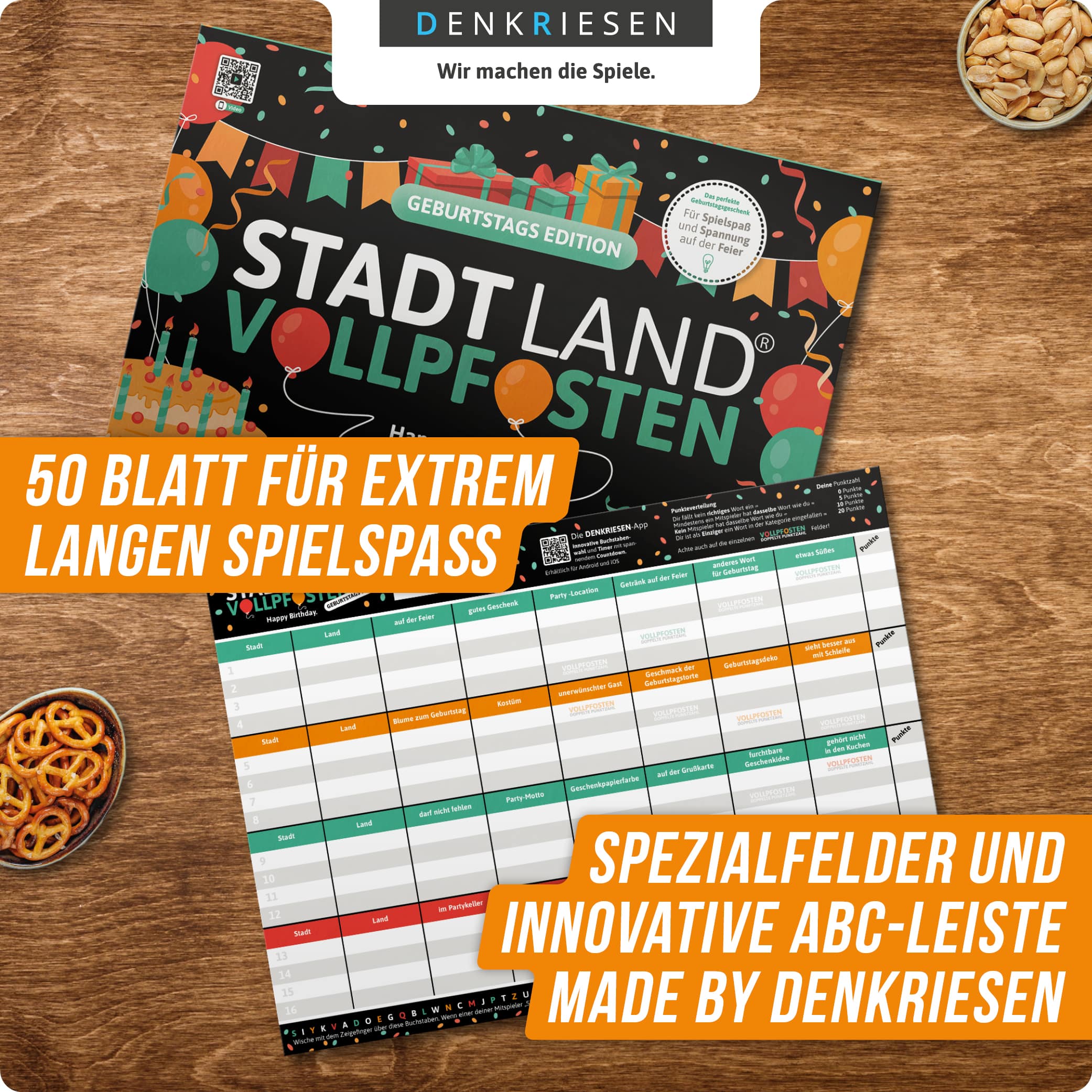 STADT LAND VOLLPFOSTEN – GEBURTSTAGS EDITION - Happy Birthday (DinA4-Format)