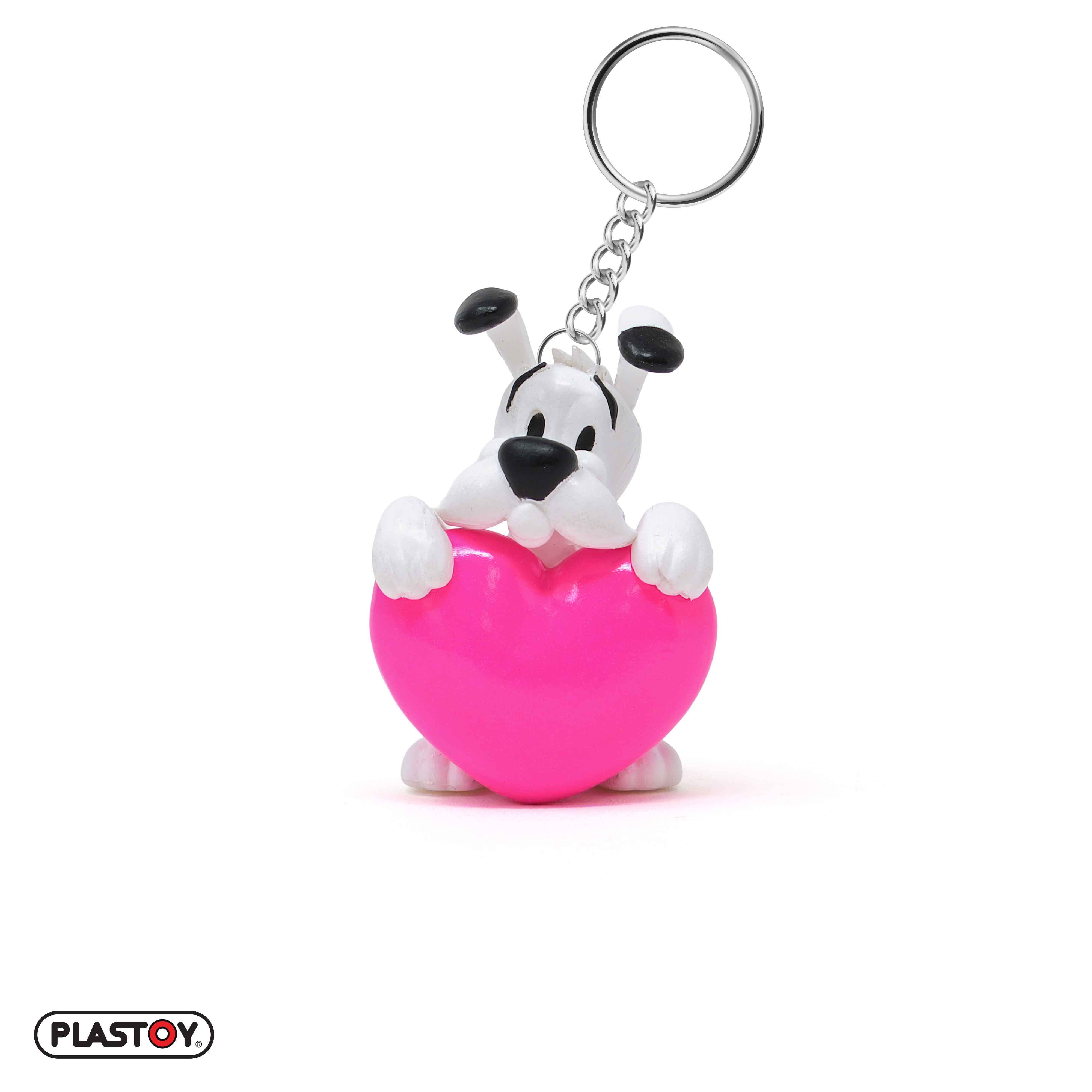 Idefix mit pink Herz – Schlüsselanhänger