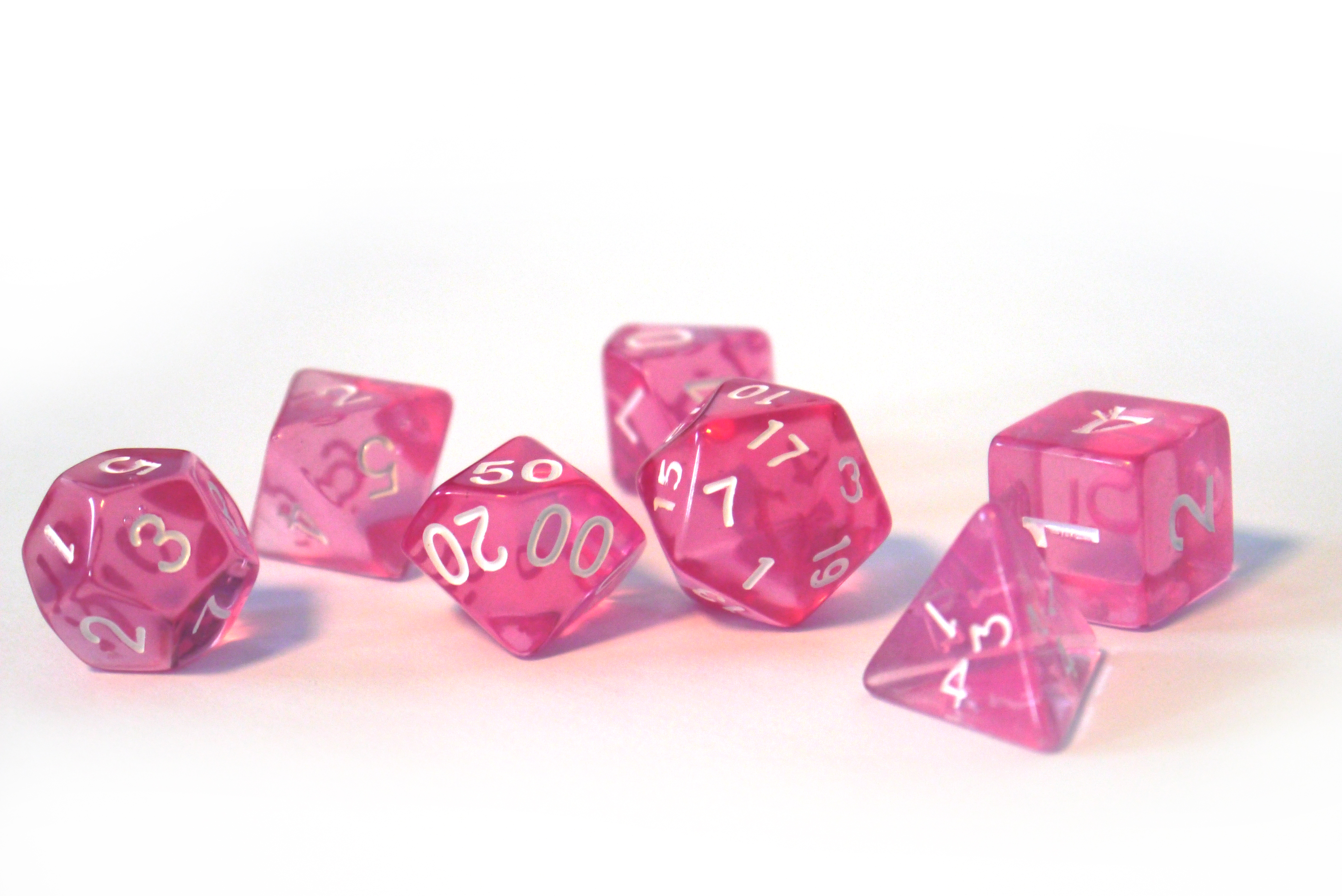 Würfelset Transparent: Pink (7)
