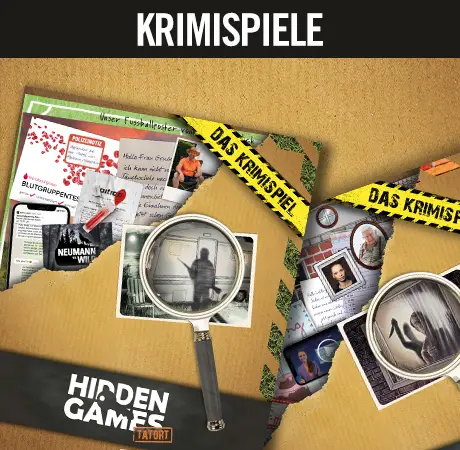 Produktverpackung des Krimispiels Campingkiller