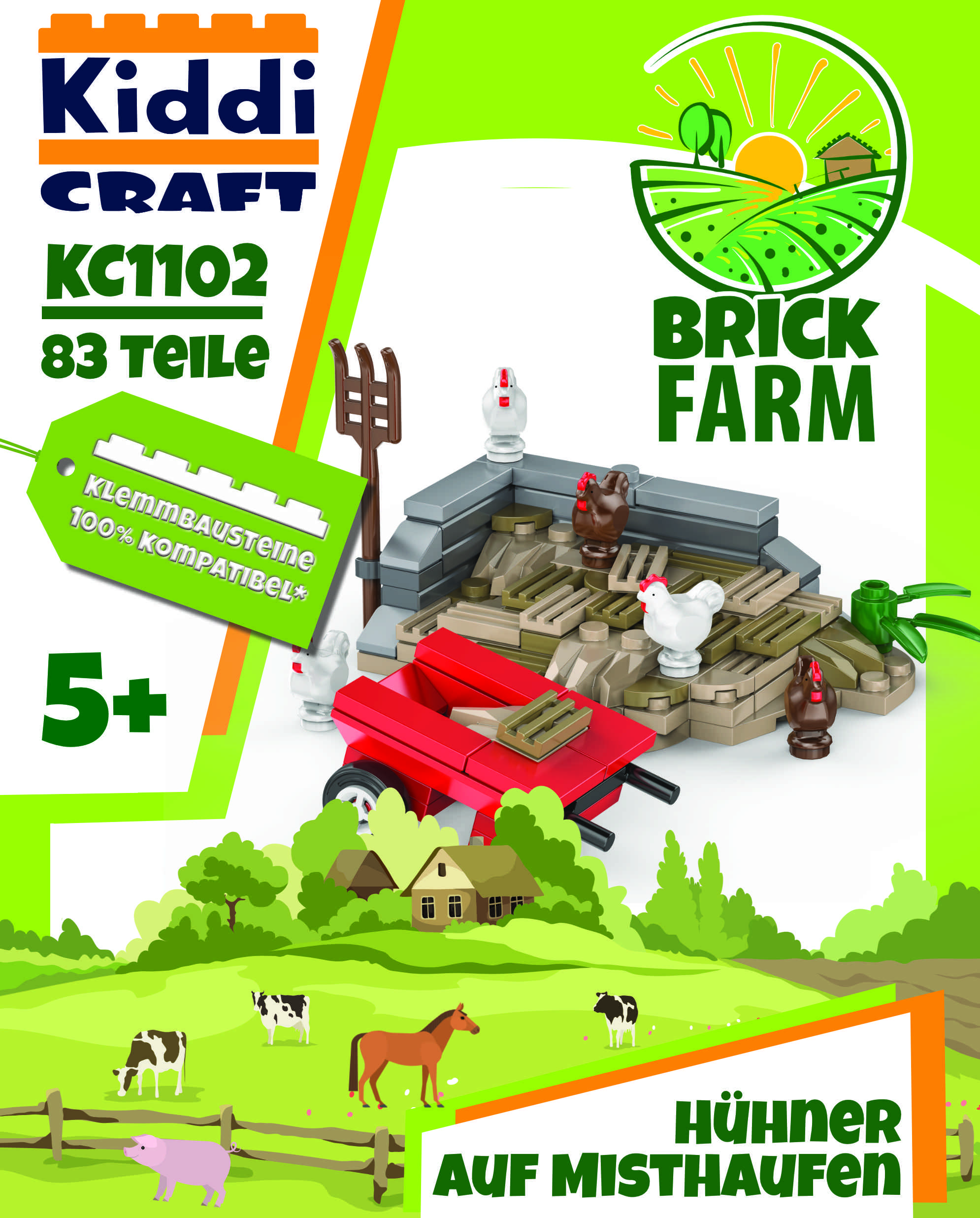 Brickfarm Misthaufen mit Hühnern