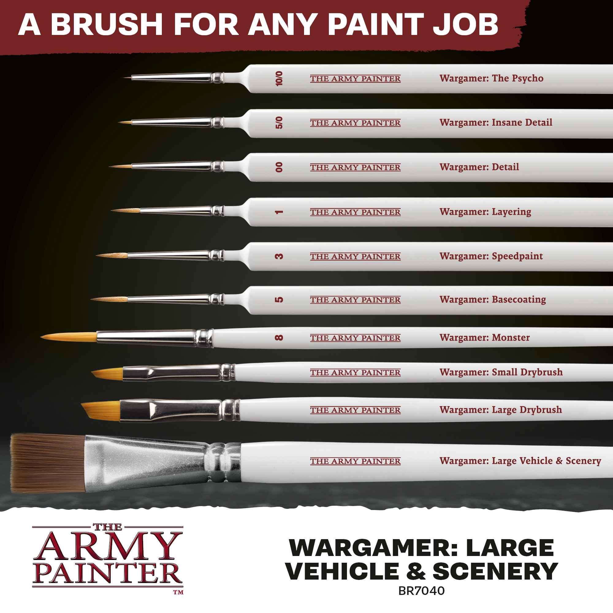 Wargamer Brush - Large Vehicle & Scenery *new* (10)