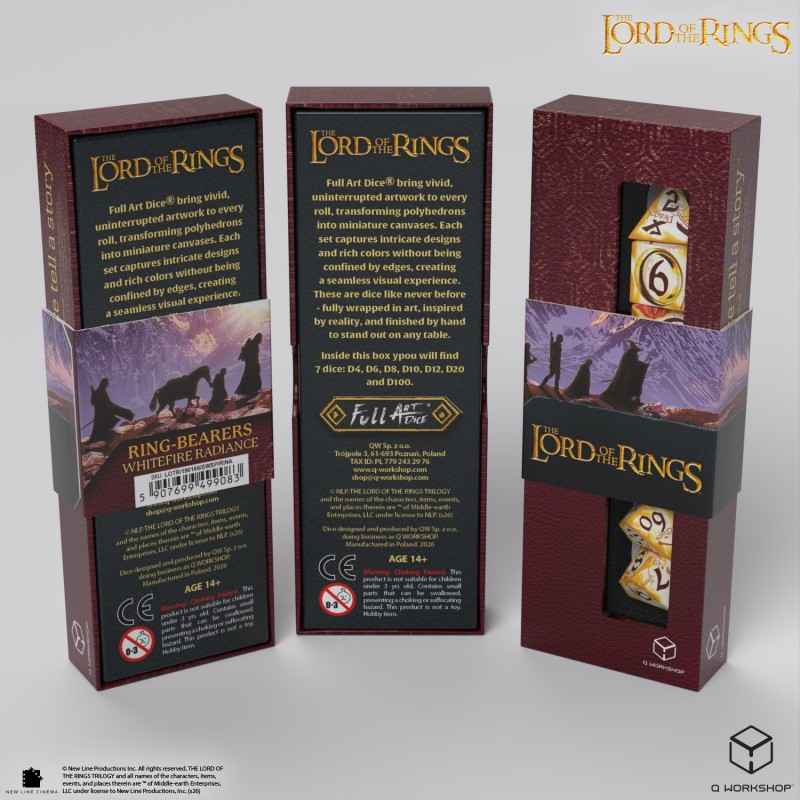 Full Art Dice Set - The Lord of the Rings: Ring-bearers – Whitefire Radiance