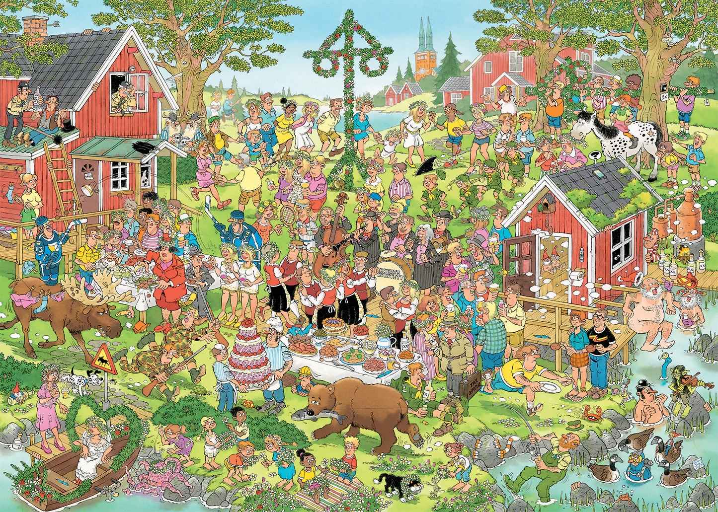 Puzzle: Mittsommerfestival (Jan van Haasteren) (1000 Teile)