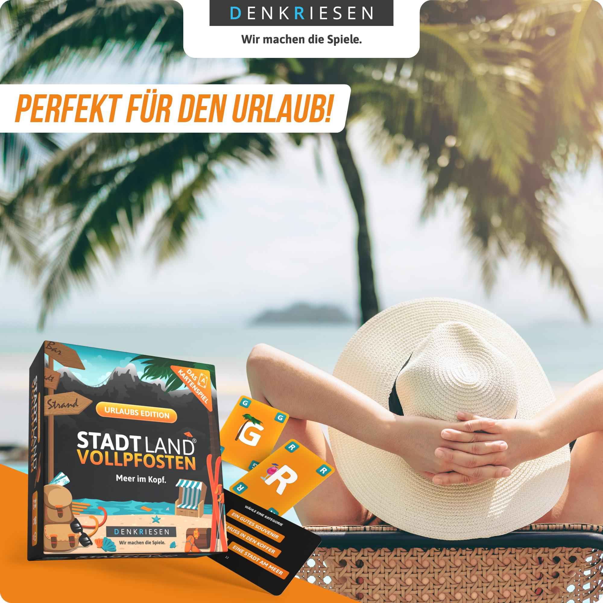STADT LAND VOLLPFOSTEN – Das Kartenspiel – URLAUBS EDITION - "Meer im Kopf."