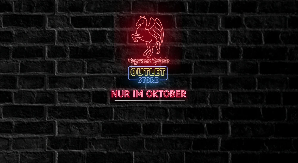 Pegasus Spiele Outlet Store Logo; Nur im Oktober