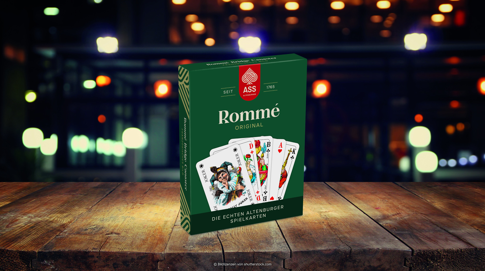 Rommé, französisches Bild (plastikfrei im Spiel)