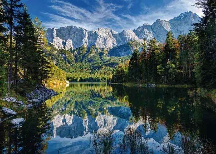 Puzzle: Eibsee mit Wettersteingebirge und Zugspitze (1000 Teile)
