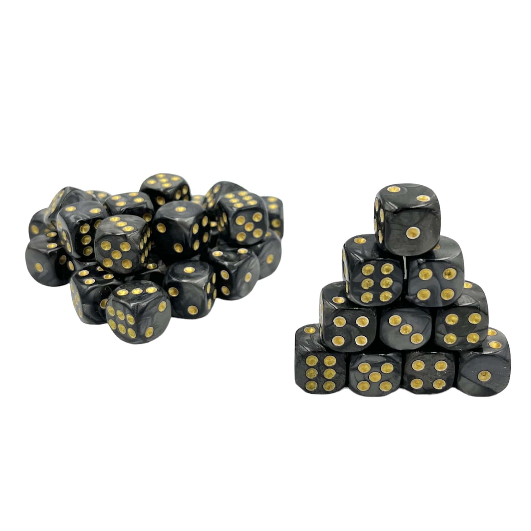 Würfelset D6 Pearl: Black/Gold (36)