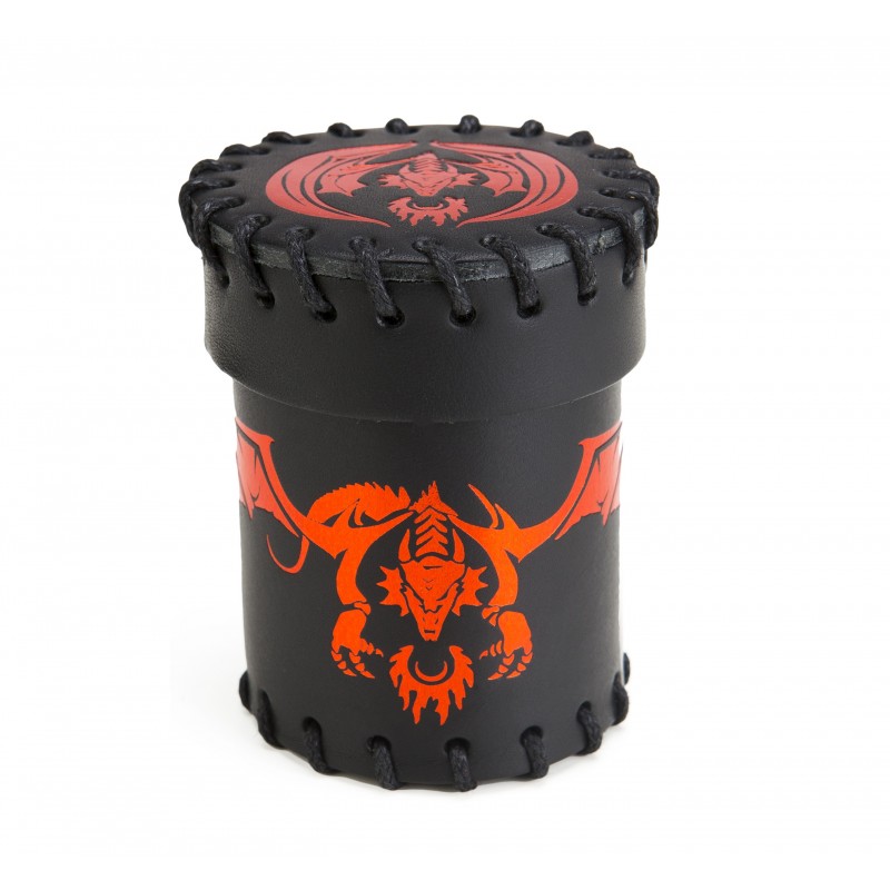 Flying Dragon Leather Dice Cup Black & Red