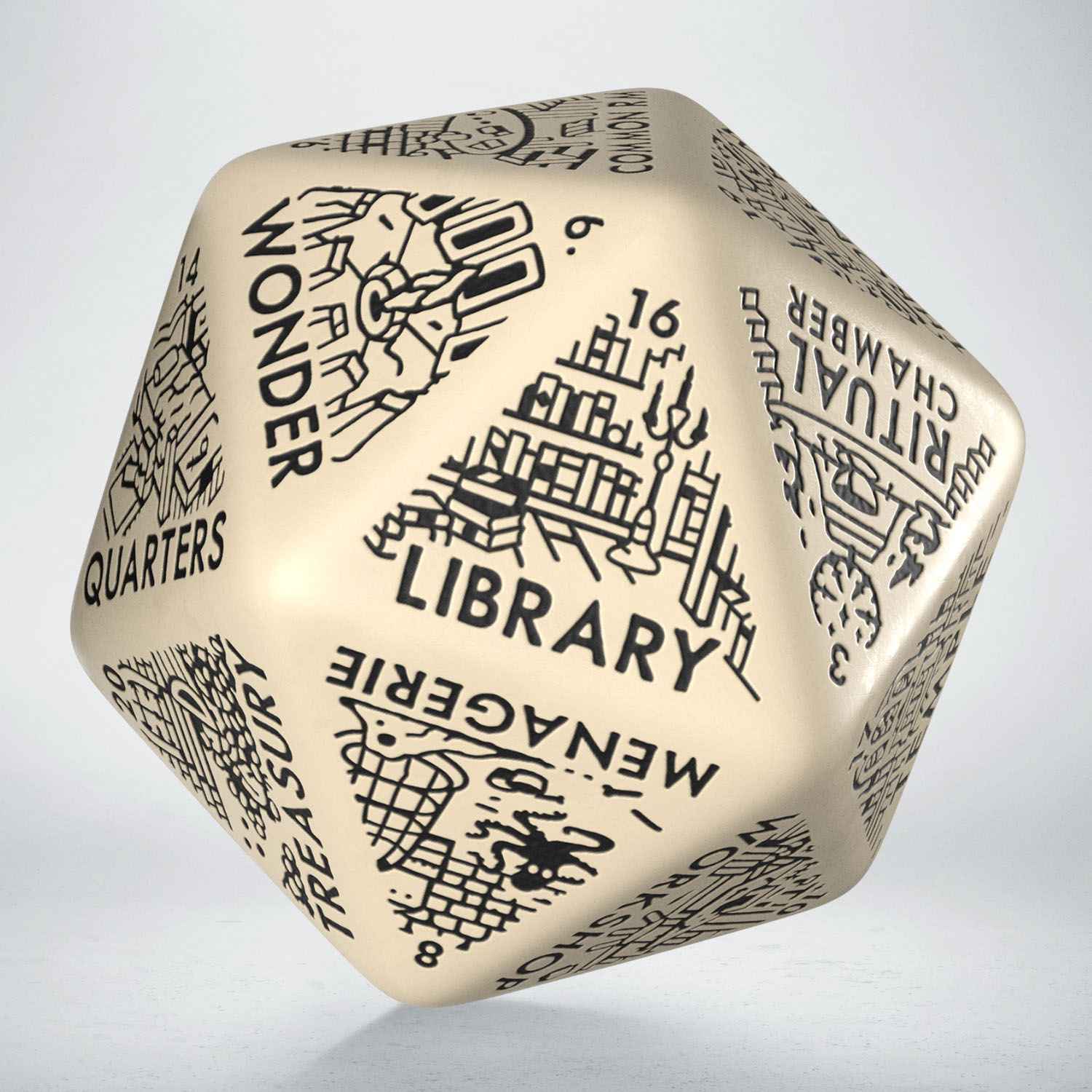 Dungeon Generator Die: Beige&Black