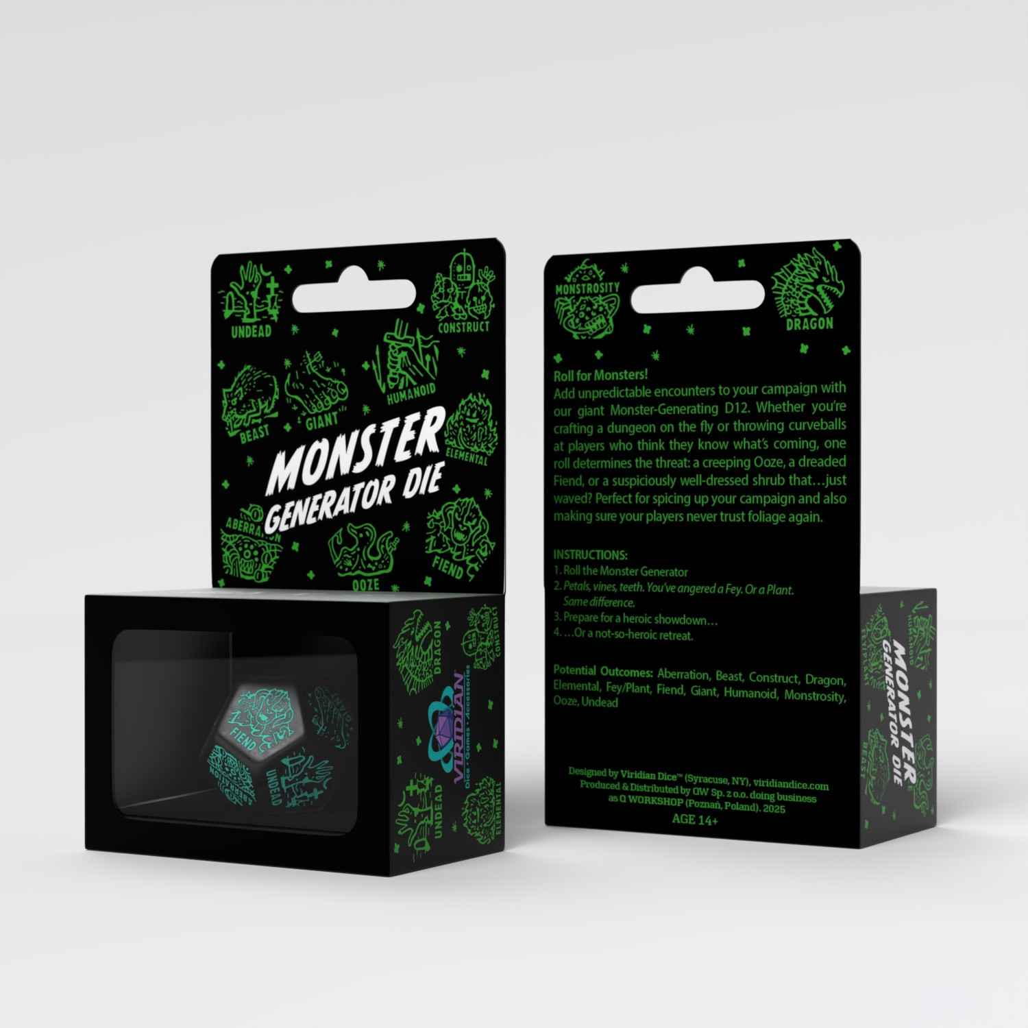 Monster Generator Die: Black&Turquise
