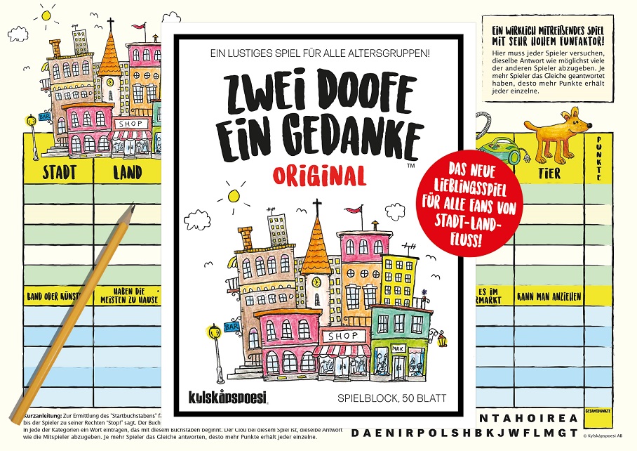 Spielblock – Zwei Doofe ein Gedanke Original