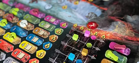 Spielplan des Brettspiels Inferno