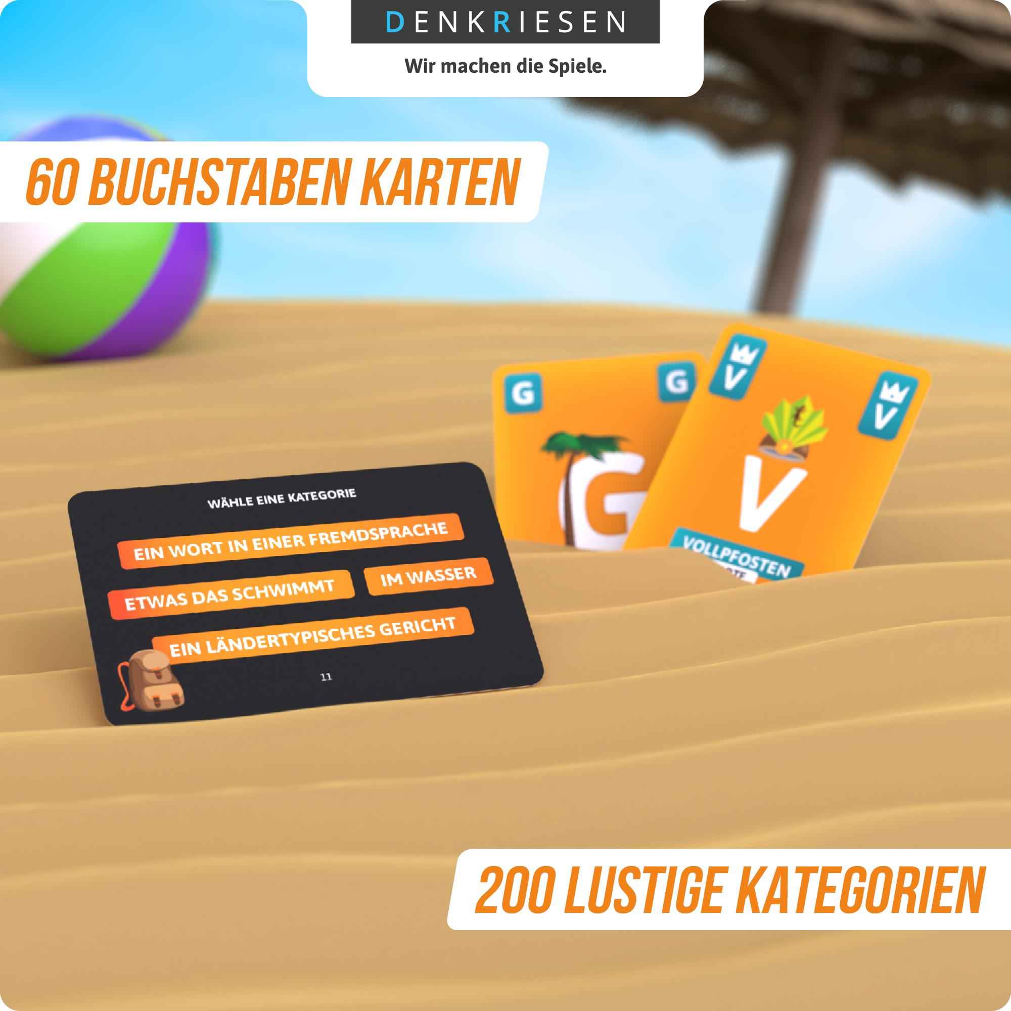 STADT LAND VOLLPFOSTEN – Das Kartenspiel – URLAUBS EDITION - "Meer im Kopf."