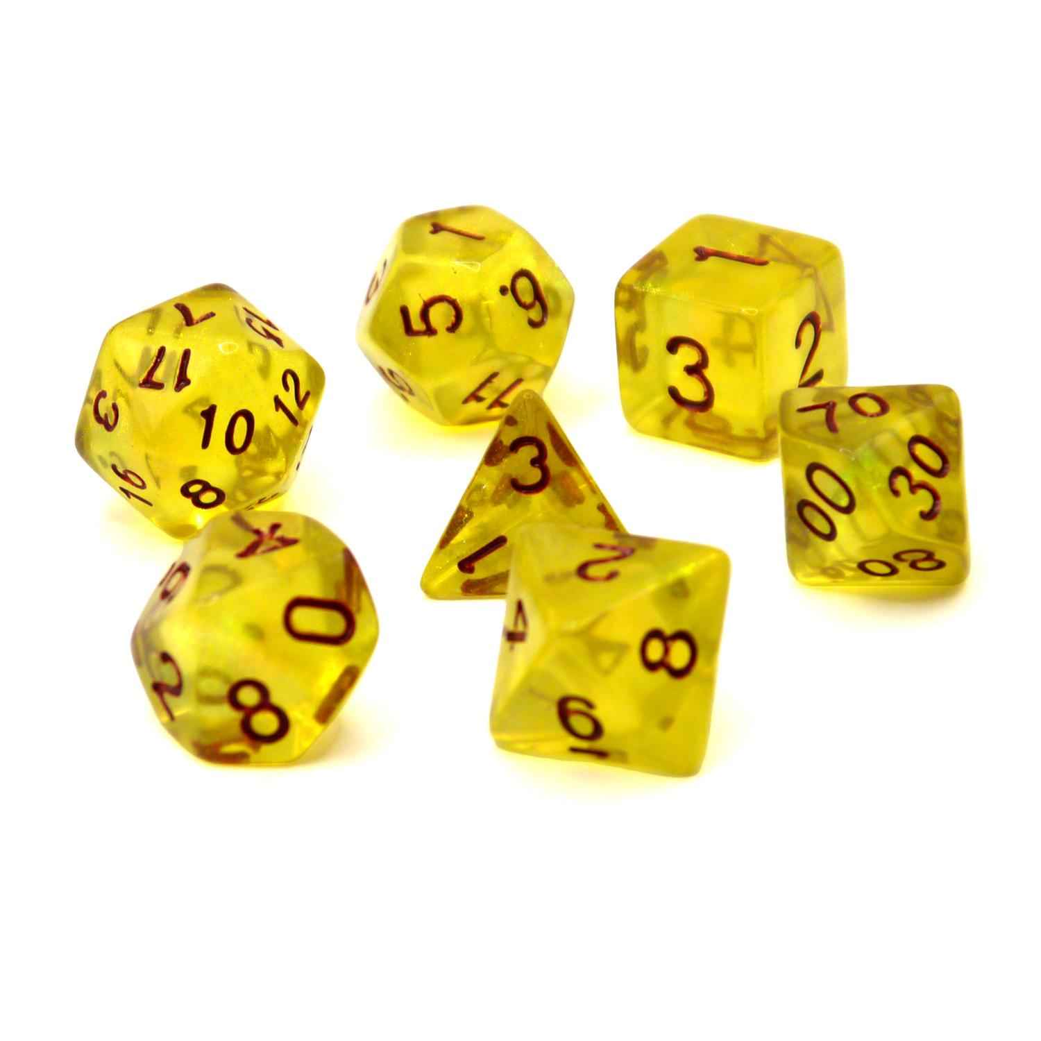 Würfelset Galaxy: Ginger (Transparent gelb) (7)