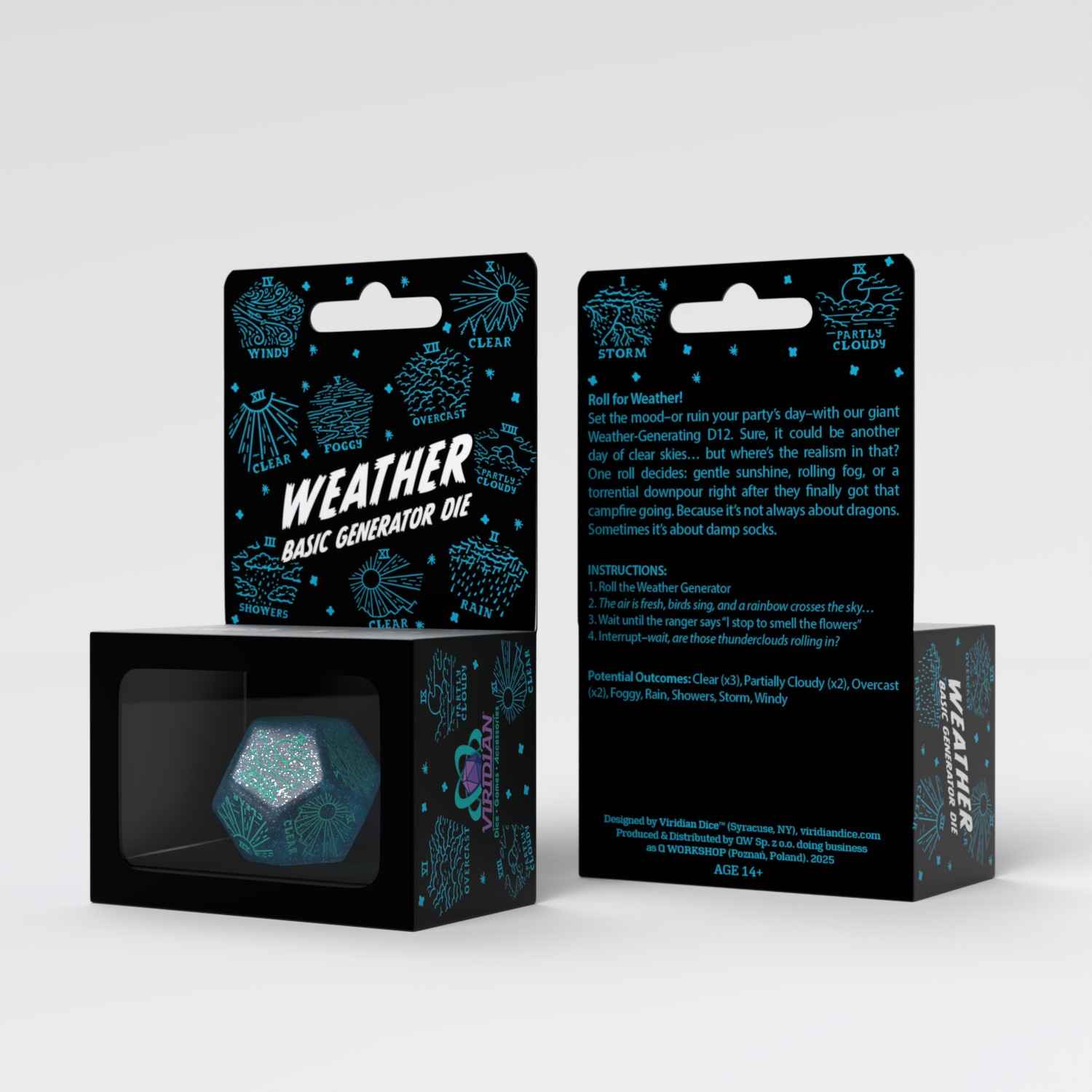 Weather Generator Die: Shimmering Blue&Turquise