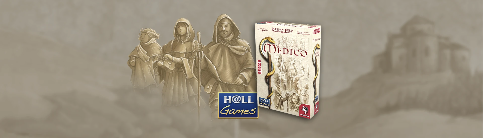 Medico by Stefan Feld – the new strategy board game from Hall Games, distributed by Pegasus Spiele.