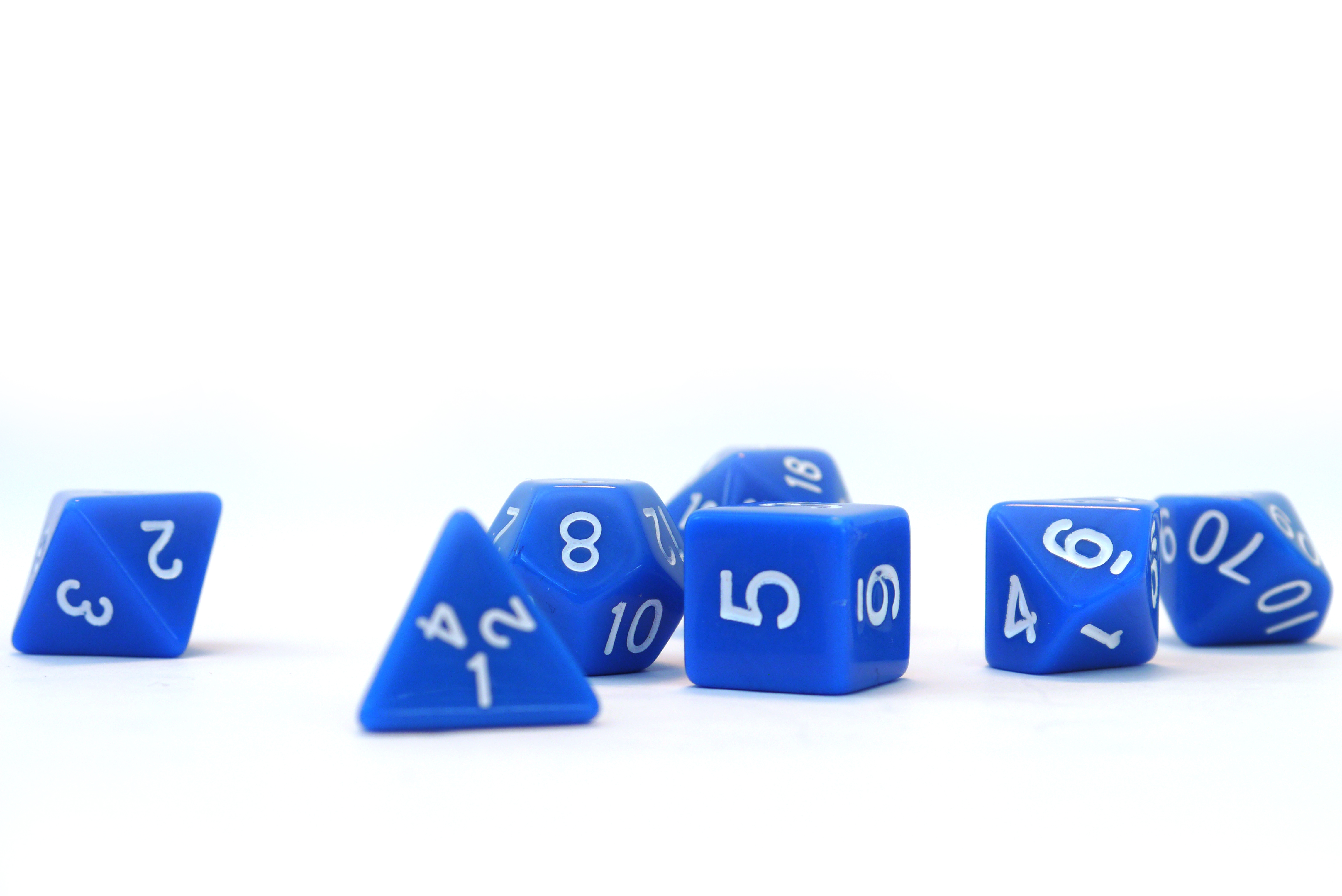 Würfelset Opaque: Blue/White  (7)