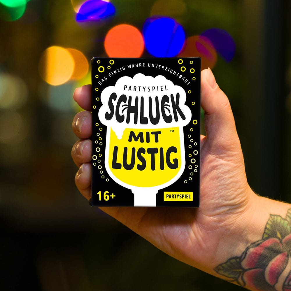 Schluck mit lustig