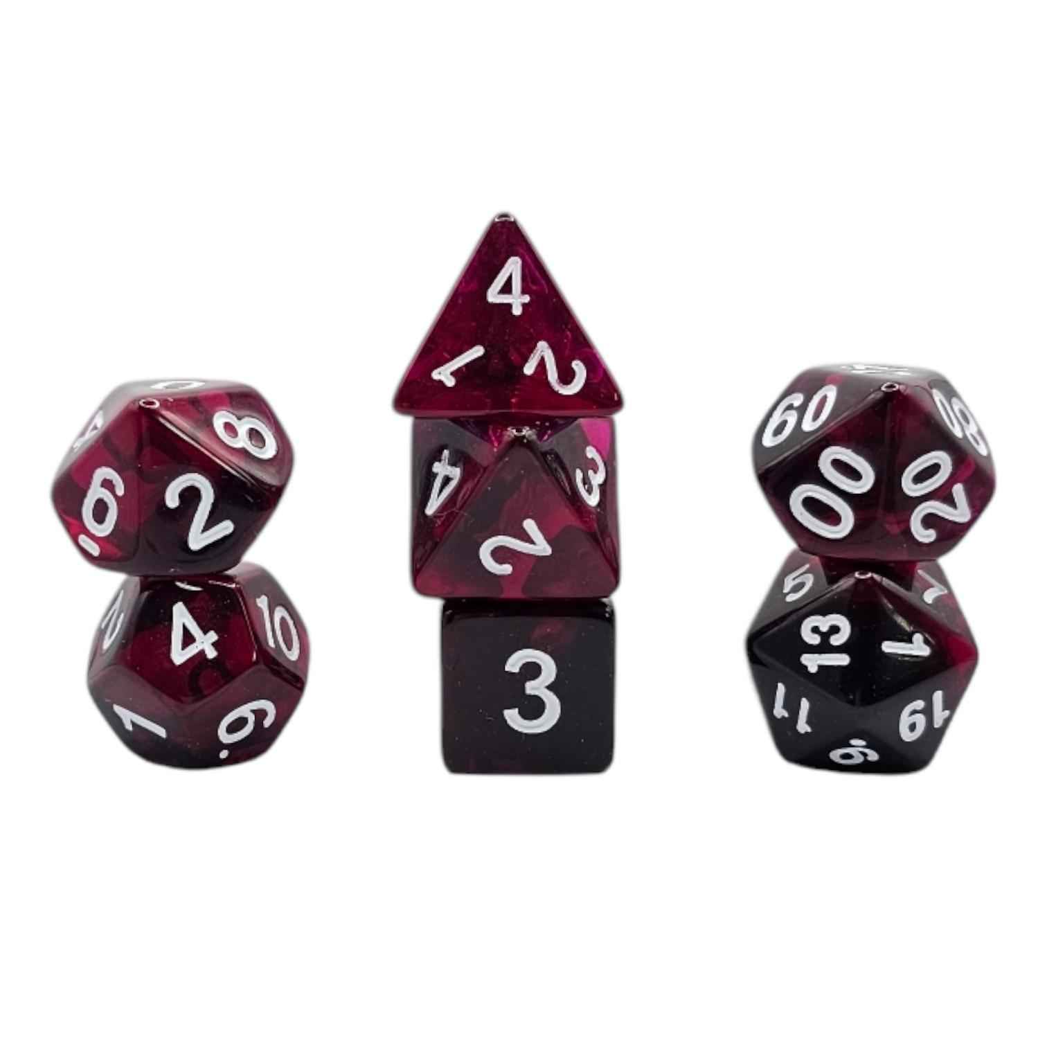 Würfelset Transparent: Dark Magenta (7)