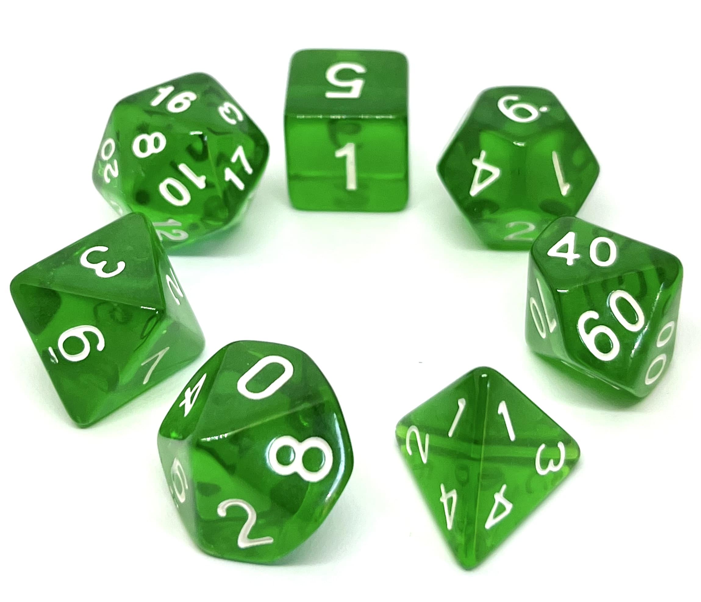Würfelset Transparent: Dark Green (7)